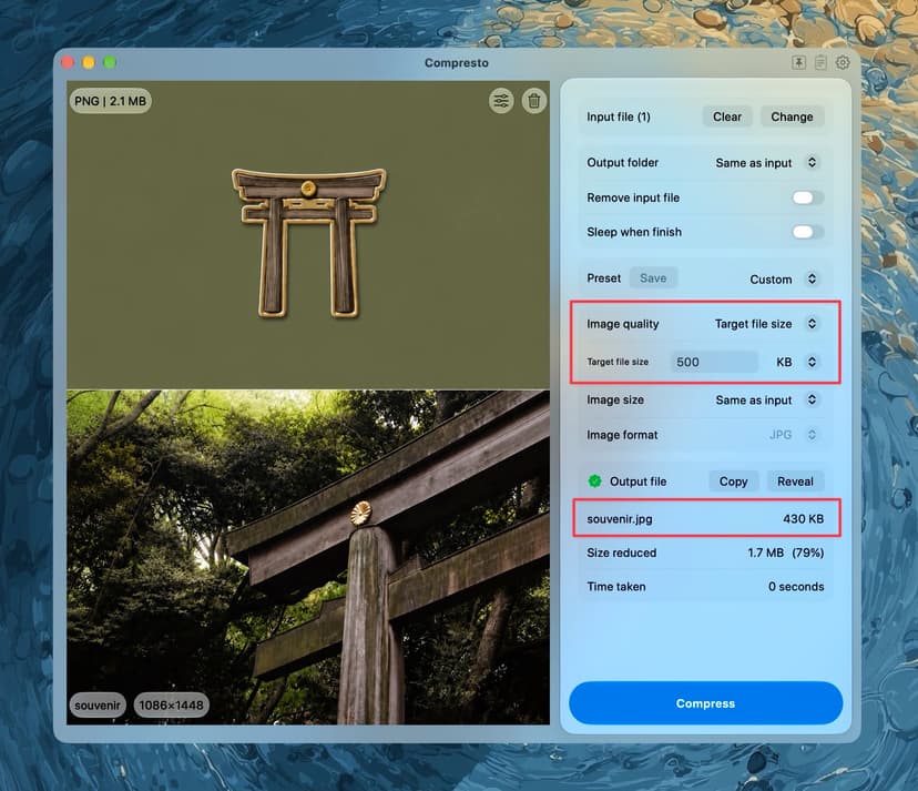 Compresto v1.30 update: Target File Size for Images, Custom GIF Dimensions & Native Apple Silicon FFmpeg