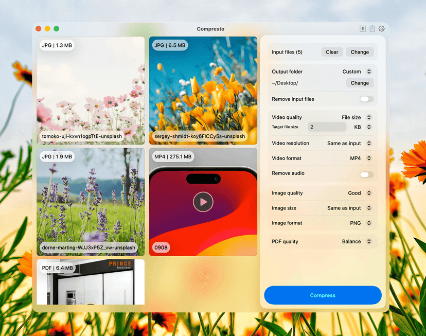 Compresto v1.23 update: Hello Liquid Glass!