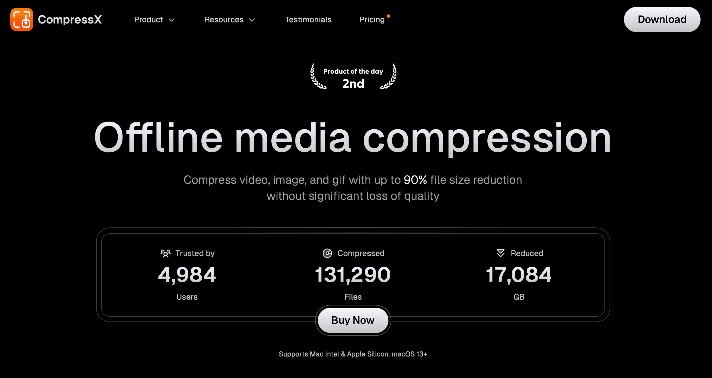 Compresto landing page